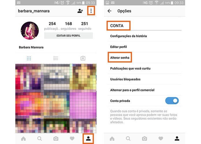 Acesse as configurações do Instagram no seu perfil pelo celular (Foto: Reprodução/Barbara Mannara) (Foto: Acesse as configurações do Instagram no seu perfil pelo celular (Foto: Reprodução/Barbara Mannara)) Acesse as configurações do Instagram no seu perfil pelo celular (Foto: Reprodução/Barbara Mannara) (Foto: Acesse as configurações do Instagram no seu perfil pelo celular (Foto: Reprodução/Barbara Mannara))