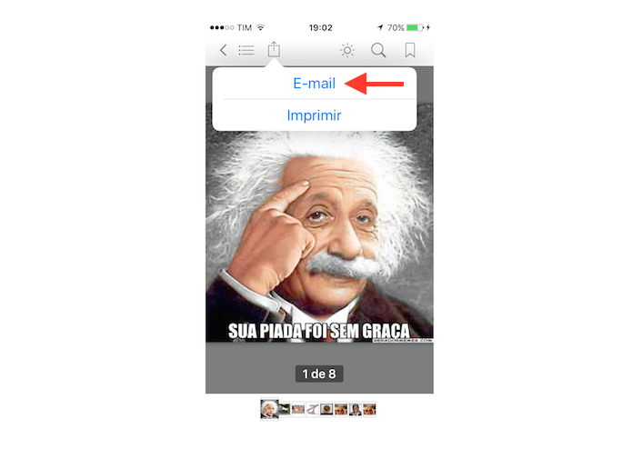 Anexando o documento PDF gerada em uma nova mensagem do Mail no iPhone (Foto: Reprodução/Marvin Costa)