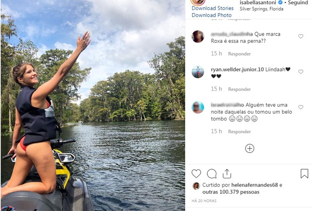 Isabella Santoni recebe comentários dos seguidores (Foto: Reprodução/Instagram) Isabella Santoni recebe comentários dos seguidores (Foto: Reprodução/Instagram)