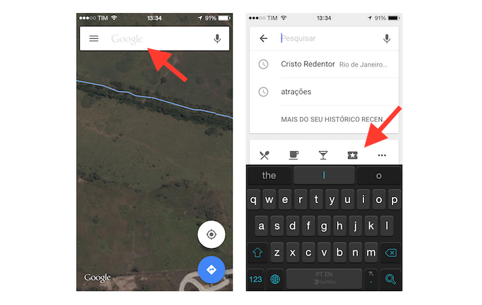 Acessando a ferramenta Atrações do Google Maps no celular para encontrar locais turísticos (Foto: Reprodução/Marvin Costa)