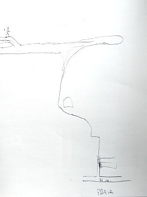 Ex-namorado desenho em papel o trajeto que fez com o corpo da jovem no Espírito Santo. (Foto: Bernardo Coutinho/ Jornal A Gazeta)