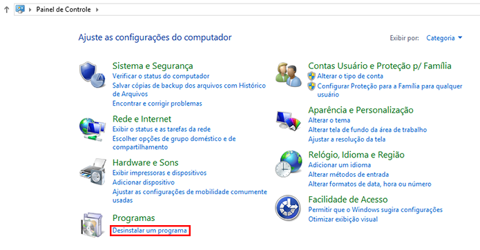 Vá até o menu de desinstalação de apps do Painel de Controle (Foto: Reprodução/Paulo Alves)