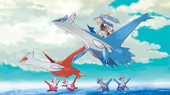 Latias e Latios eram pokémons raros em Pokémon Ruby & Sapphire, porém sem uma história (Foto: Reprodução/Rafael Monteiro)