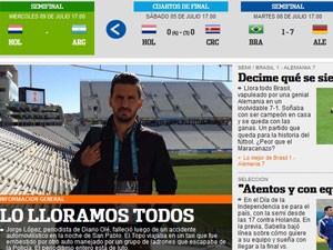 Morte de jornalista é manchete na Capa do Diario Olé nesta quarta-feira (Foto: Reprodução/Diario Olé)