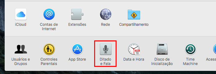 Acessando a opção Ditado e Fala nas Preferências do Sistema (Foto: Reprodução/Edivaldo Brito)