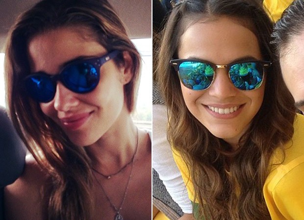 [MODA] Óculos Espelhado Colorido - Ana Beatriz Barros e Bruna Marquezine (Foto: Instagram / Reprodução)