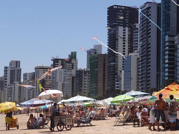 Praia de Boa Viagem, no Recife (Foto: Katherine Coutinho/G1)