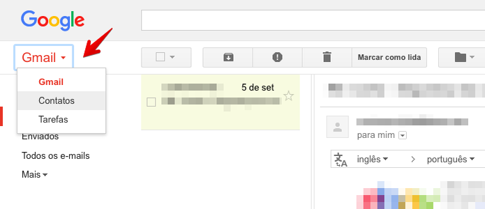 Acesse a agenda de contatos do Gmail (Foto: Reprodução/Helito Bijora) Acesse a agenda de contatos do Gmail (Foto: Reprodução/Helito Bijora)