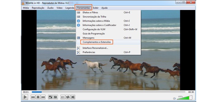 Acesse as configurações do VLC Player para adicionar a extensão (Foto: Reprodução/Barbara Mannara)