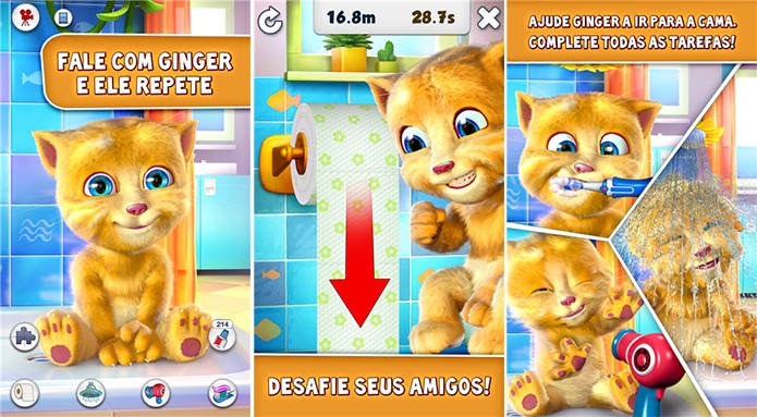Talking Ginger é um game para Windows Phone no qual usuário precisa cuidar de um gatinho (Foto: Divulgação/Windows Phone Store)
