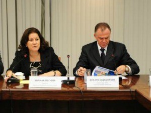 Ministra Miriam Belchior esteve com Casagrande. (Foto: Divulgação/Governo do ES)