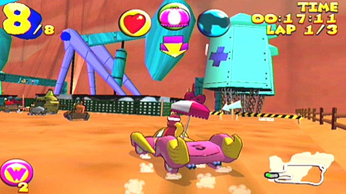 Wacky Races oferece um dos elencos mais ricos de pilotos bizarros dos games (Foto: Reprodução/Sega Nerds)
