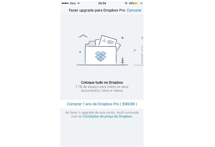 iPhone só apresenta opção para pagamento de um ano (Foto: Reprodução / Laura Martins)