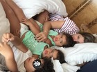 Dani Souza e Dentinho mostram domingo em família com os filhos