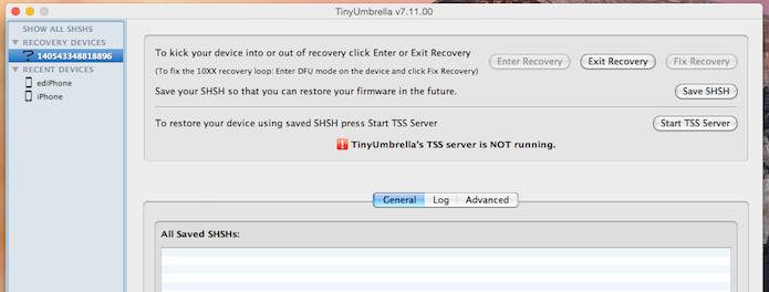 tinyumbrella no exit recovery option