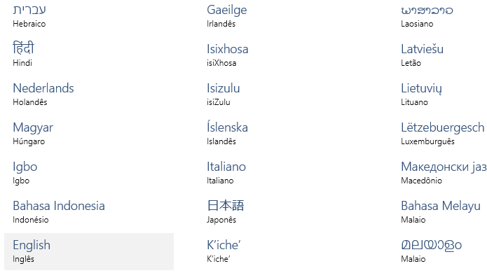 Selecione o idioma inglês na lista (Foto: Reprodução/Helito Bijora) 