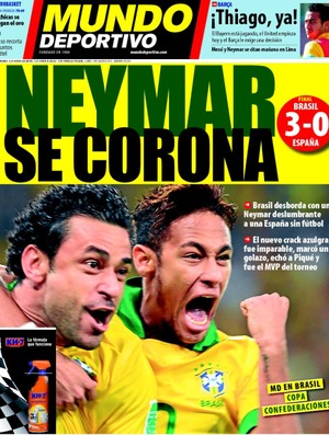 Neymar e Fred na capa do Mundo Deportivo (Foto: Reprodução)