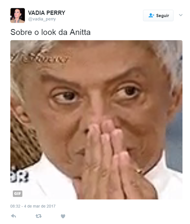 Look de Anitta gera memes (Foto: Reprodução / Twitter)