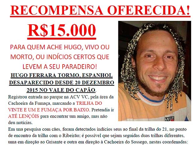 Família de espanhol desaparecido na Bahia oferece recompensa de R$ 15 mil (Foto: Divulgação/Arquivo Pessoal)