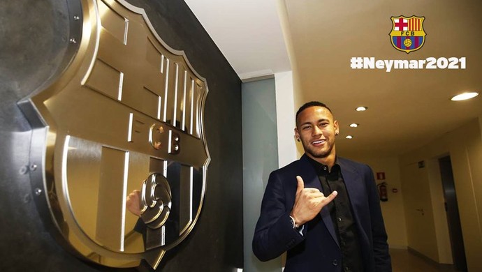 Neymar Barcelona renovação (Foto: Divulgação / Twitter FC Barcelona) Neymar Barcelona renovação (Foto: Divulgação / Twitter FC Barcelona)