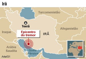 mapa irã terremoto 9/4/2013 (Foto: 1)