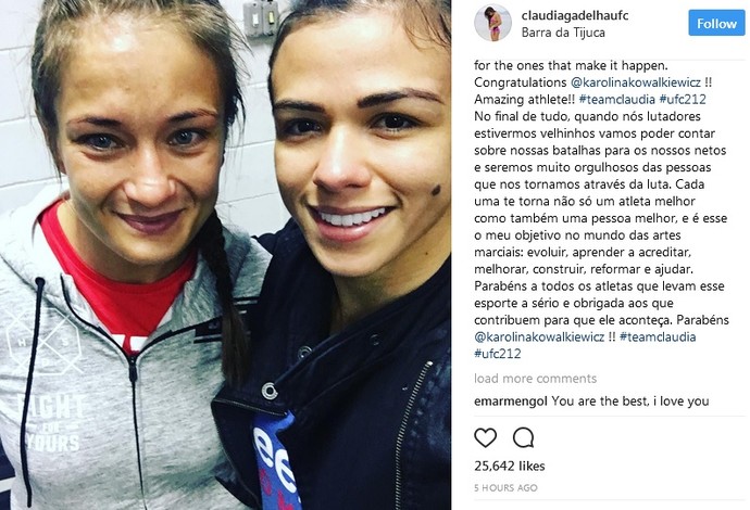 Claudia Gadelha Karolina Kowalkiewicz Instagram UFC (Foto: Reprodução/Instagram)