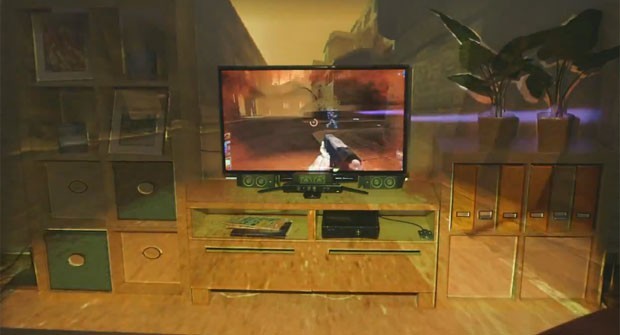 Projeto da Microsoft faz jogo de videogame 'sair' da tela (Foto: Divulgação)