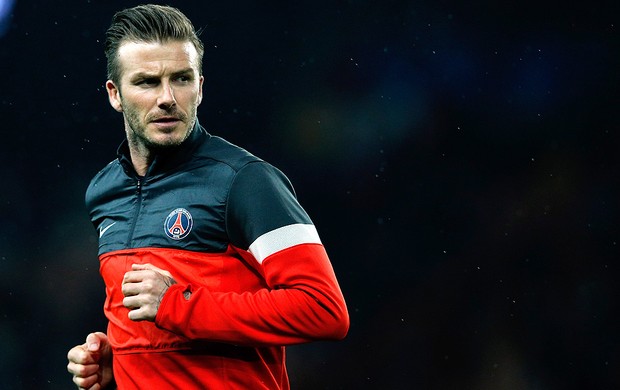 Beckham no aquecimento do jogo do PSG (Foto: Getty Images)