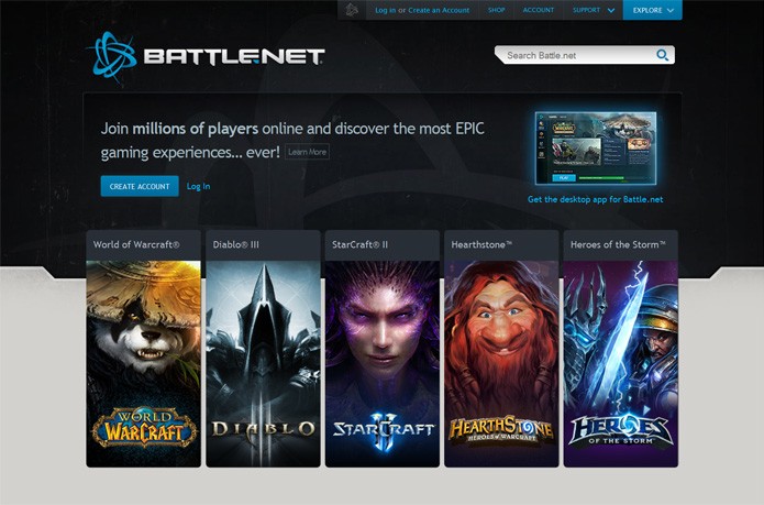 Battle.net é o site que reúne todo o conteúdo dos jogos da Blizzard (Foto: Reprodução)