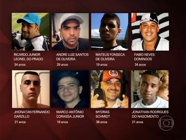 Oito pessoas morreram neste domingo na sede da torcida (Foto: Reproduo/TV Globo)