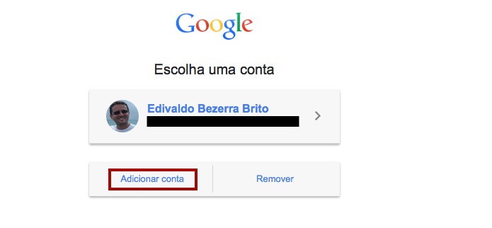 Clicando em Adicionar conta (Foto: Reprodução/Edivaldo Brito)