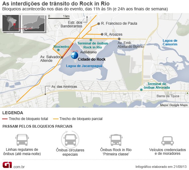 Mapa interdições Rock in Rio (Foto: Editoria de Arte/G1) Mapa interdições Rock in Rio (Foto: Editoria de Arte/G1)