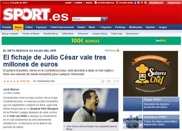 Julio Cesar Sport ES (Foto: Reprodução)