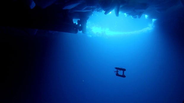 Imagem mostra o robô submarino que integra projeto de pesquisa que vai mapear as profundezas da Antártica para estudar o impacto da mudança climática (Foto: Divisão Antártica Australiana/Reuters)
