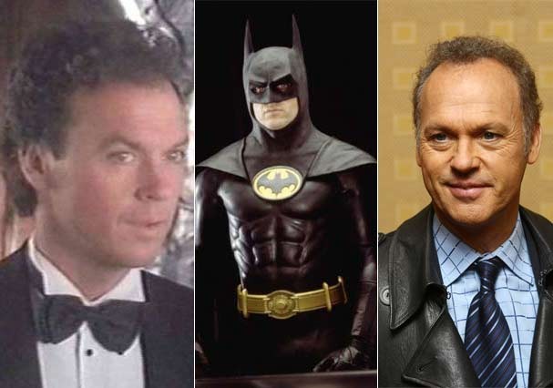 Michael Keaton em 1989 como Bruce Wayne e vestindo a armadura do homem-morcego (Foto: Reprodução/Getty Images)