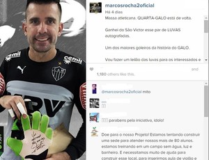 Victor, goleiro do Atlético-MG, leiloa luvas (Foto: Reprodução/Instagram)