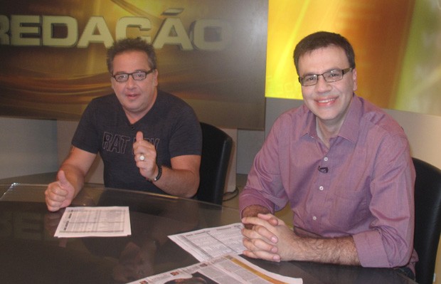 Nasi e Mauro Beting Redação SporTV (Foto: Gabriel Benamor / SPORTV.COM)