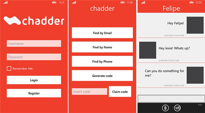 Chadder é um mensageiro alternativo ao WhatsApp para Windows Phone e Android que oferece maior segurança e privacidade (Foto: Divulgação/Windows Phone Store)