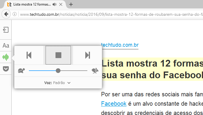 Agora o Firefox lê as páginas para você (Foto: Reprodução/Edivaldo Brito)