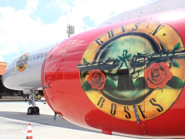 Avião da banda Guns N' Roses ficará estacionada no Aeroporto de Viracopos (Foto: Divulgação / Viracopos) Avião da banda Guns N' Roses ficará estacionada no Aeroporto de Viracopos (Foto: Divulgação / Viracopos)