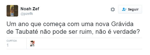 Comentário sobre a brincadeira da grávida de  Taubaté (Foto: Reprodução/Twitter)