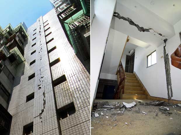 tremor provocou rachaduras em prédios de Taipei. (Foto: Reuters)