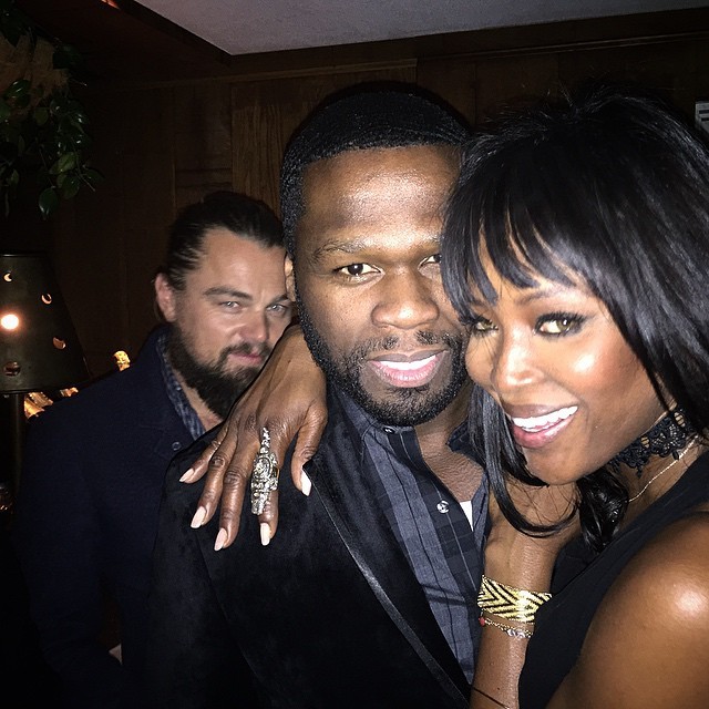Leonardo DiCaprio, 50 Cent e Naomi Campbell (Foto: Reprodução/Instagram)