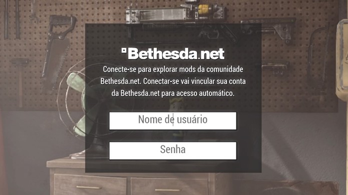 Faça Login em Fallout 4 com sua conta da Bethesda (Foto: Reprodução/Rafael Monteiro)