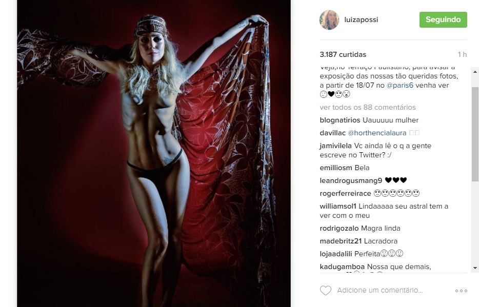 Post de Luiza na noite de sábado (Foto: Reprodução/Instagram)