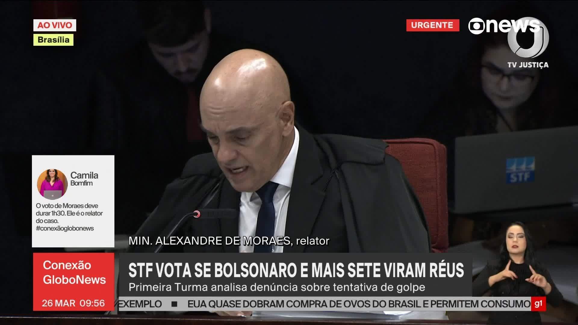 VÍDEOS: Primeira Turma do STF decide se Bolsonaro e outros 7 viram réus por trama golpista