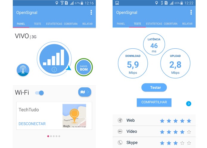 Aplicativo da OpenSignal ajuda a melhorar a qualidade da internet no Celular (Foto: Reprodução/Aline Batista)