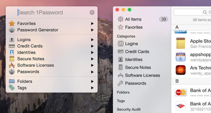1Password ganhou nova interface e suporte aos novos recursos do Yosemite (Foto: Reprodução/Mac App Store) 