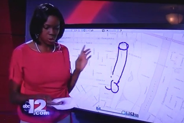 Siobhan Riley não percebeu que, ao desenhar extensão da reforma na Avenida Michigan, acabou desenhando um pênis (Foto: YouTube/Reprodução/Rand0mD0nkeys) Siobhan Riley não percebeu que, ao desenhar extensão da reforma na Avenida Michigan, acabou desenhando um pênis (Foto: YouTube/Reprodução/Rand0mD0nkeys)