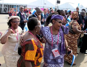 Mulheres Serra Leoa Olimpíadas de Londres (Foto: Gabriele Lomba / Globoesporte.com)